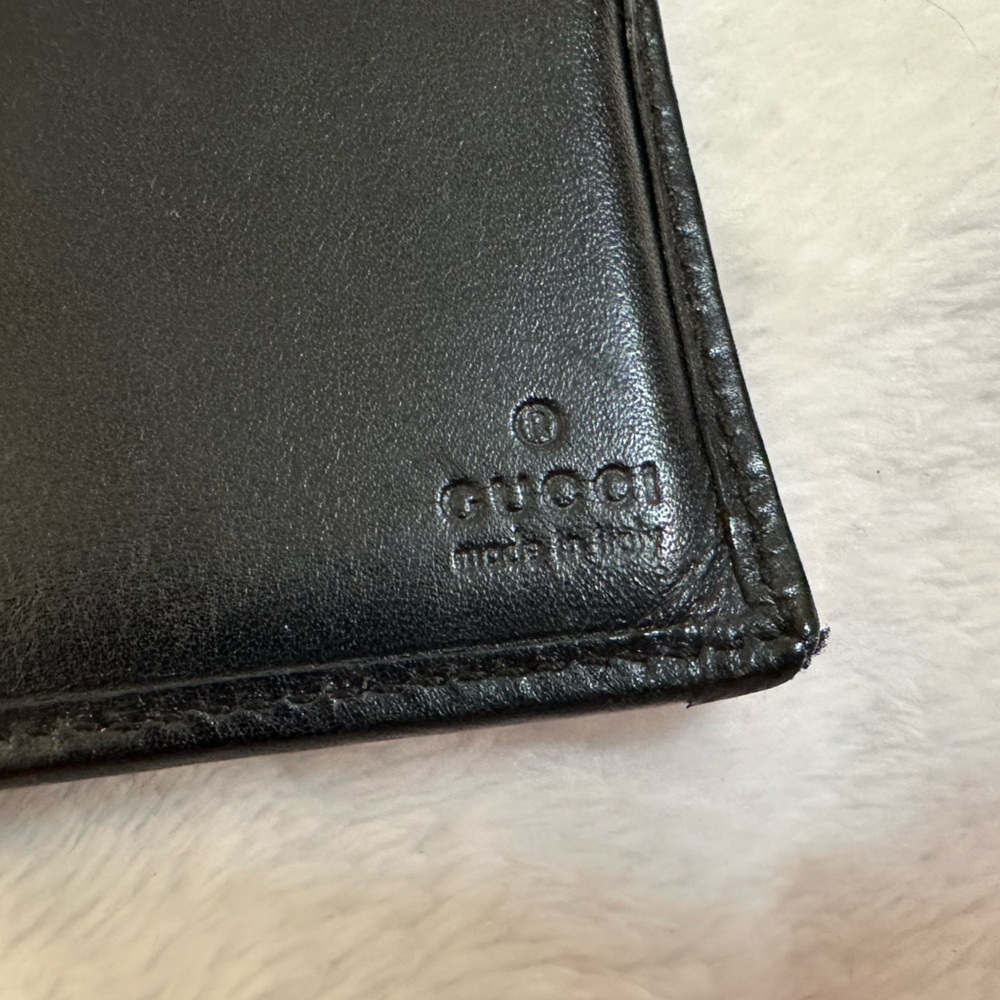 MEN'S GUCCI GG MONOGRAM LOGO CANVAS LEATHER BIFOLD WALLET CLASSIC RACING STRIPE - Picture 12 of 14